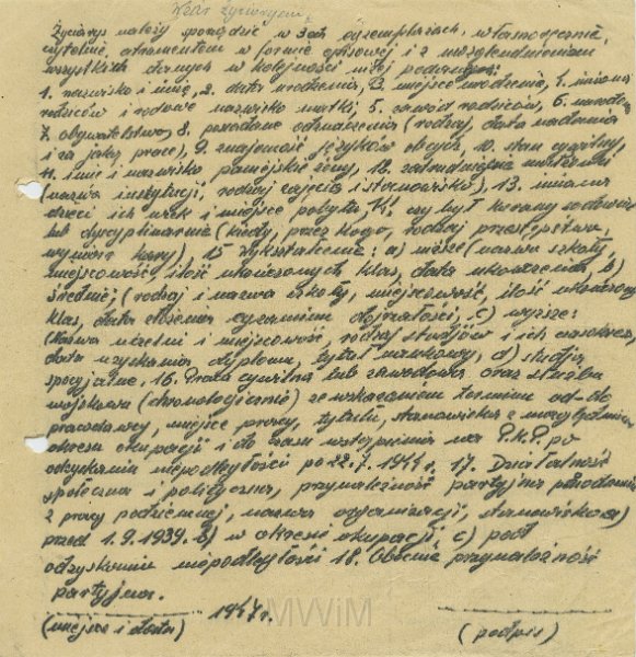 KKE 5496-3.jpg - Dok. Oświadczenia, życiorys i dane osobowe Michała Katkowskiego, Ostróda, 1947 r.